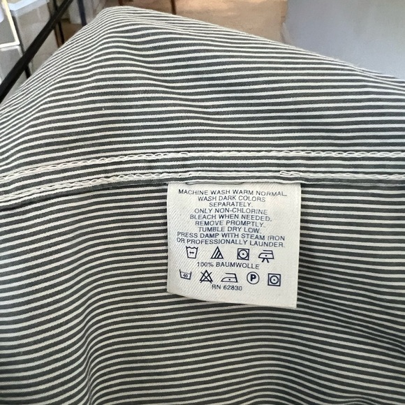 Lands’ End: NEW Women Blue and White Stripe Button Down Shirt Dress. Size 14 - Picture 9 of 10